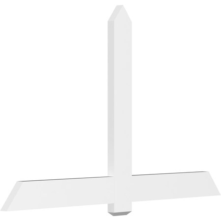 Ekena Millwork Eugene Architectural Grade PVC Gable Bracket, 72"W x 45"H x 2"D x 6"F, 15/12 Pitch GBP072X45X0206EUG00